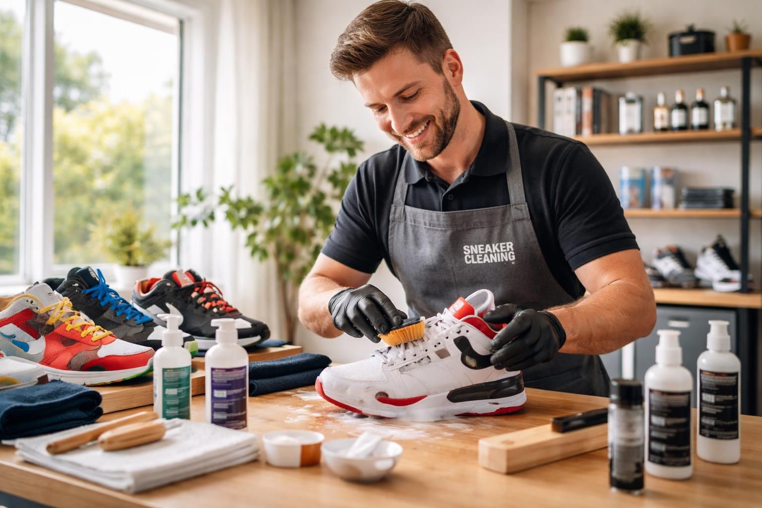 allo sneakers : service professionnel de nettoyage et rénovation de baskets directement à domicile, pour des sneakers comme neuves en toute simplicité.
