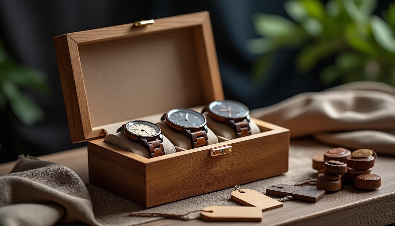 découvrez notre sélection de coffrets cadeaux en montre en bois, adaptés à tous les goûts. profitez d'une livraison rapide pour offrir un présent unique et écologique qui ravira vos proches.