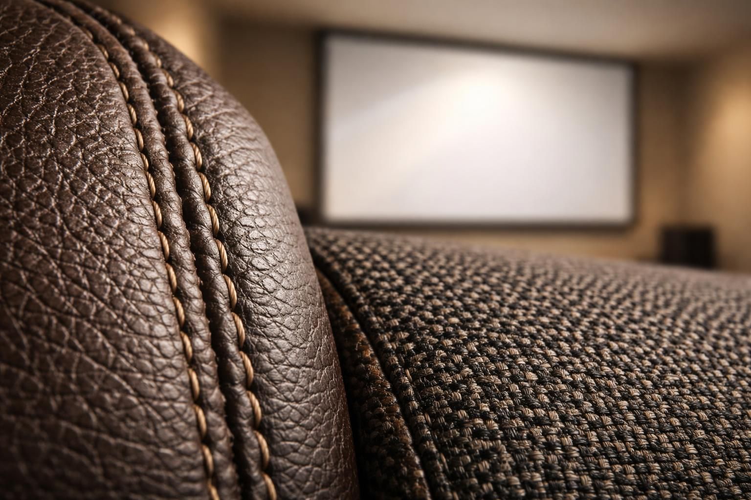 découvrez nos écrans de projection spécialement conçus pour sublimer les matières comme le cuir et le textile, offrant des effets visuels exceptionnels et une qualité d'image optimale.