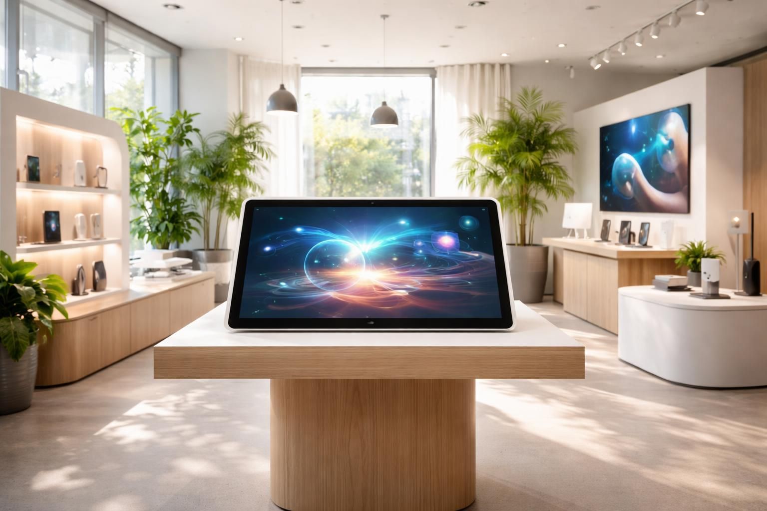 découvrez comment un pop-up store utilise une tablette tactile pour guider la visite et raconter l'histoire unique de la marque, offrant une expérience client interactive et immersive.