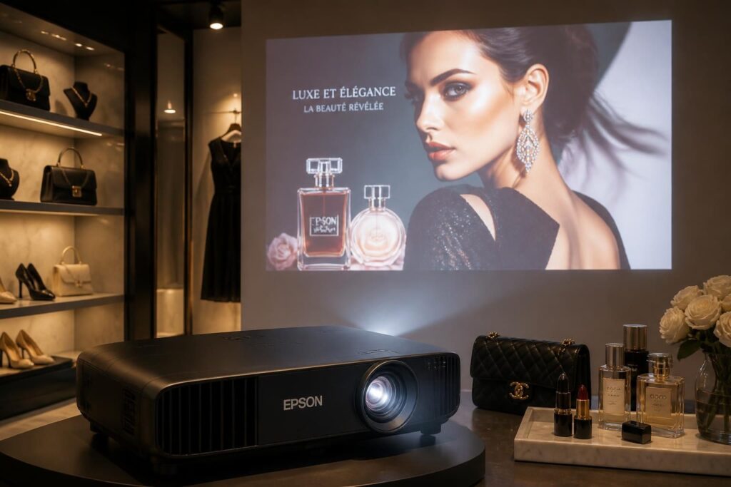 découvrez le vidéoprojecteur epson pour une projection premium qui sublime la mode et la beauté avec une qualité d’image exceptionnelle.