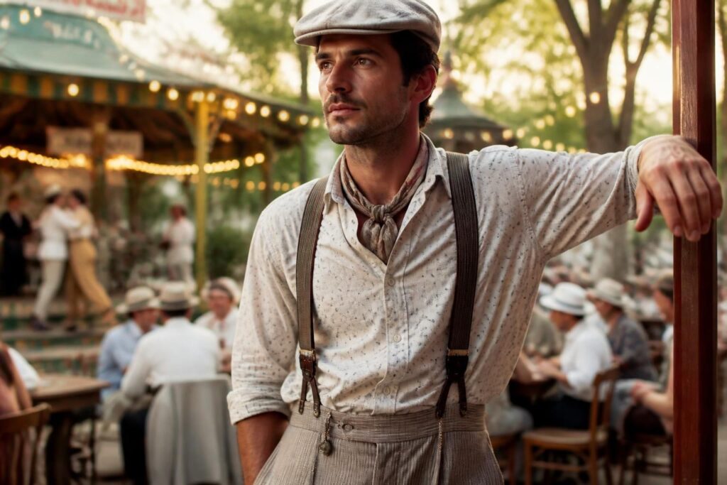 découvrez notre collection de vêtements guinguette pour homme : chemises élégantes, bretelles stylées et détails uniques qui font toute la différence pour un look rétro authentique.