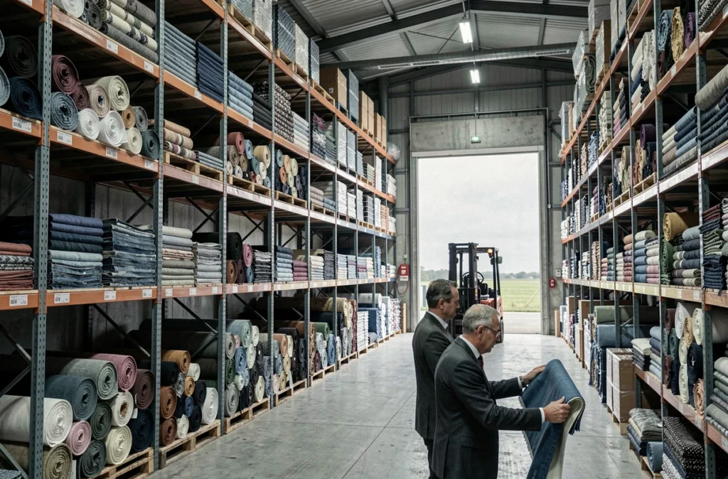 Entrepôt de Tadduni Diffusion Textile d'Europe, grossiste textile historique en Seine-Maritime